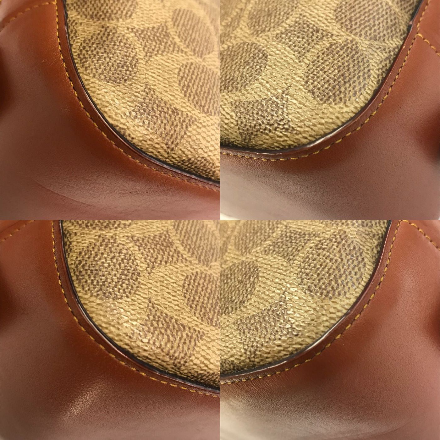 COACH コーチ ショルダーバッグ レディース PVCシグネチャー 斜め掛け チェーン ブラウン 31208 中古 T1