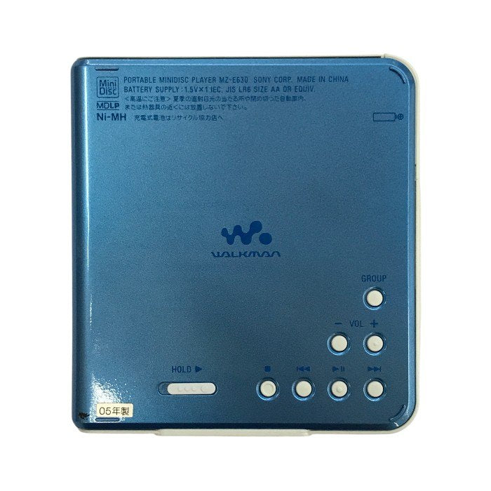 SONY MDウォークマン ブルー WALDMAN MDLP プレーヤー 再生専用機 MZ-E630 中古 T1