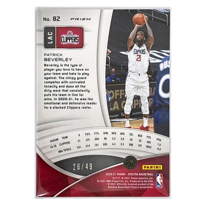 PANINI NBAカード SPECTRA PRIZM PATRICK BEVERLEY CLIPPERS /49 #82 中古 IT1