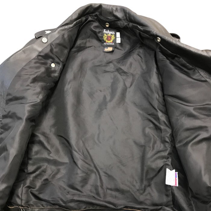 Schott ショット 217US SHEEP ONESTAR ライダースジャケット メンズ シープ ワンスター ダブル レザーブラック 40サイズ 7823950093 中古 T1
