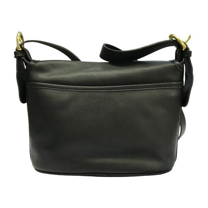 COACH コーチ ショルダーバッグ ユニセックス レザー シンプル フラップ 斜め掛け 男女兼用 オールド ブラック 4150 中古 T1