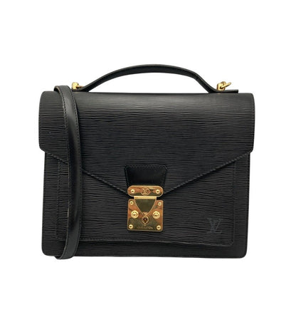 LOUIS VUITTON ルイヴィトン エピ モンソー セカンドバッグ 2way ショルダー ノワール/ブラック M52122 中古 D4
