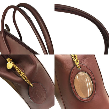Cartier カルティエ マストライン ショルダーバッグ レディース トート A4収納 通勤/通学 ブラウン 中古 T1