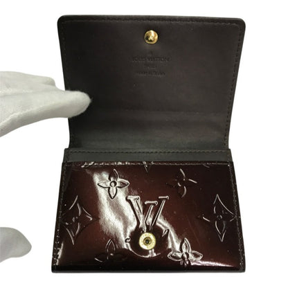 LOUIS VUITTON ルイヴィトン ヴェルニ アンヴェロップ カルト ドゥ ヴィジット カードケース レディース エナメル 名刺/パスケース アマラント M91409 中古 T1