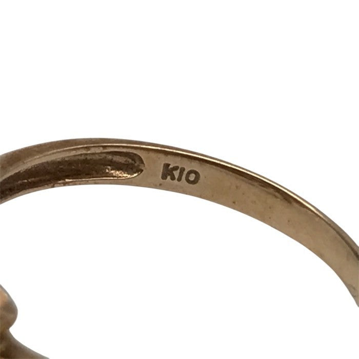 K10PG/ダイヤモンド0.02ct リング レディース リボンモチーフ ピンクゴールド 11号 中古 T1