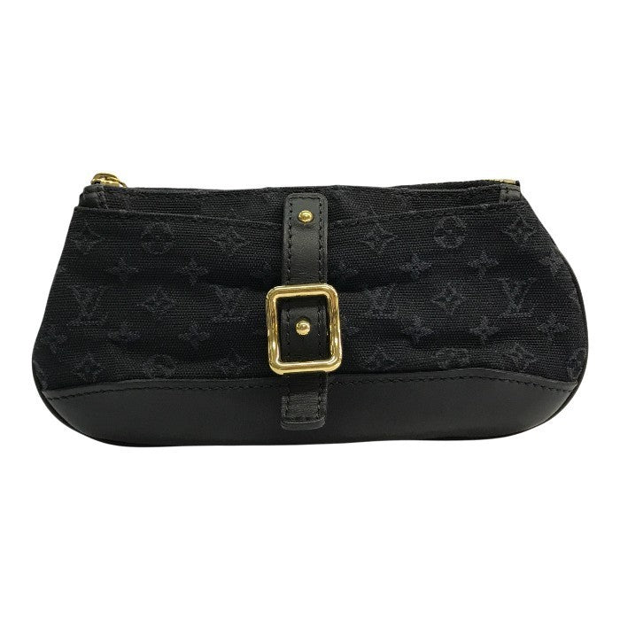 LOUIS VUITTON ルイヴィトン モノグラムミニ アンソフィ ポーチ レディース キャンバス/レザー 化粧 コスメ ネイビー M92697 中古 T1