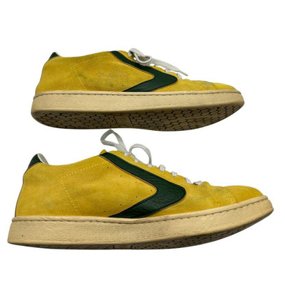 Valsport ヴァルスポルト トーナメント スウェード スニーカー メンズ 42 (約26.5cm) 靴 シューズ スエード イエロー グリーン 中古 W４