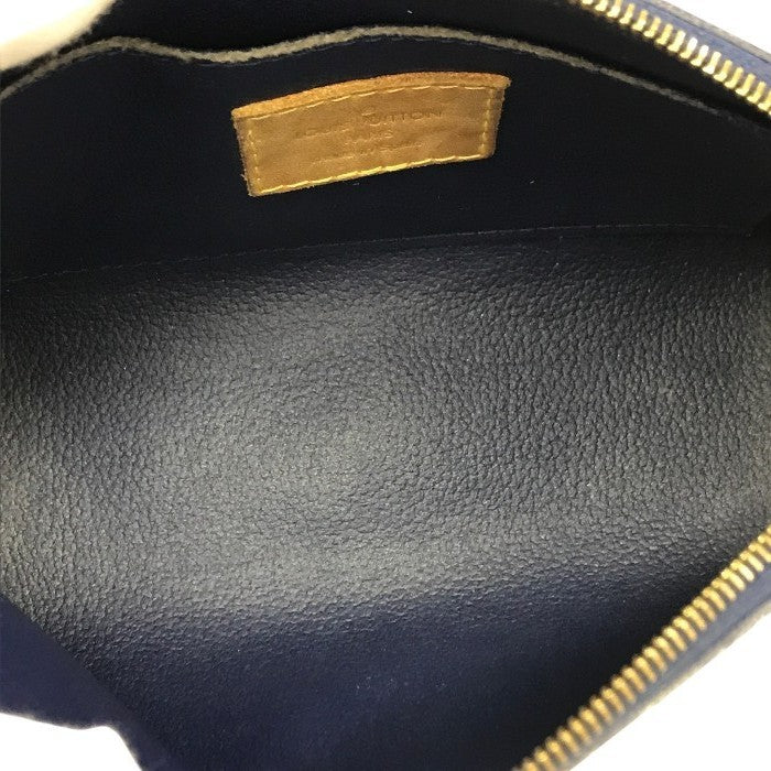 LOUIS VUITTON ルイヴィトン ヴェルニ ポーチ レディース イカットフラワー コスメティック 化粧ポーチ ブルー M90044 中古 T1