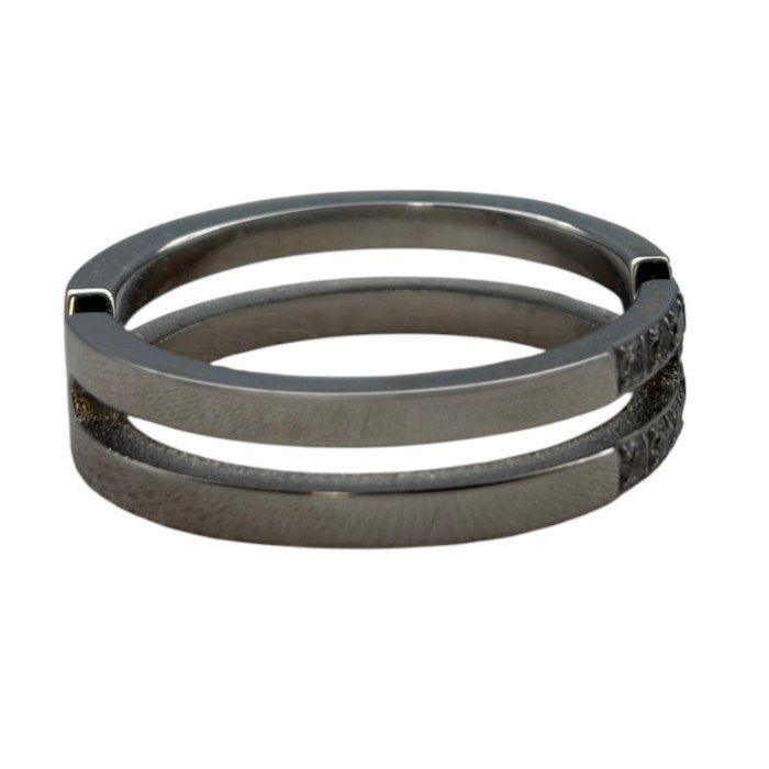 SCOMMAG エスカマジー クロスストーン リング 21号 指輪 メンズ レディース ステンレススチール アクセサリー 中古 W1