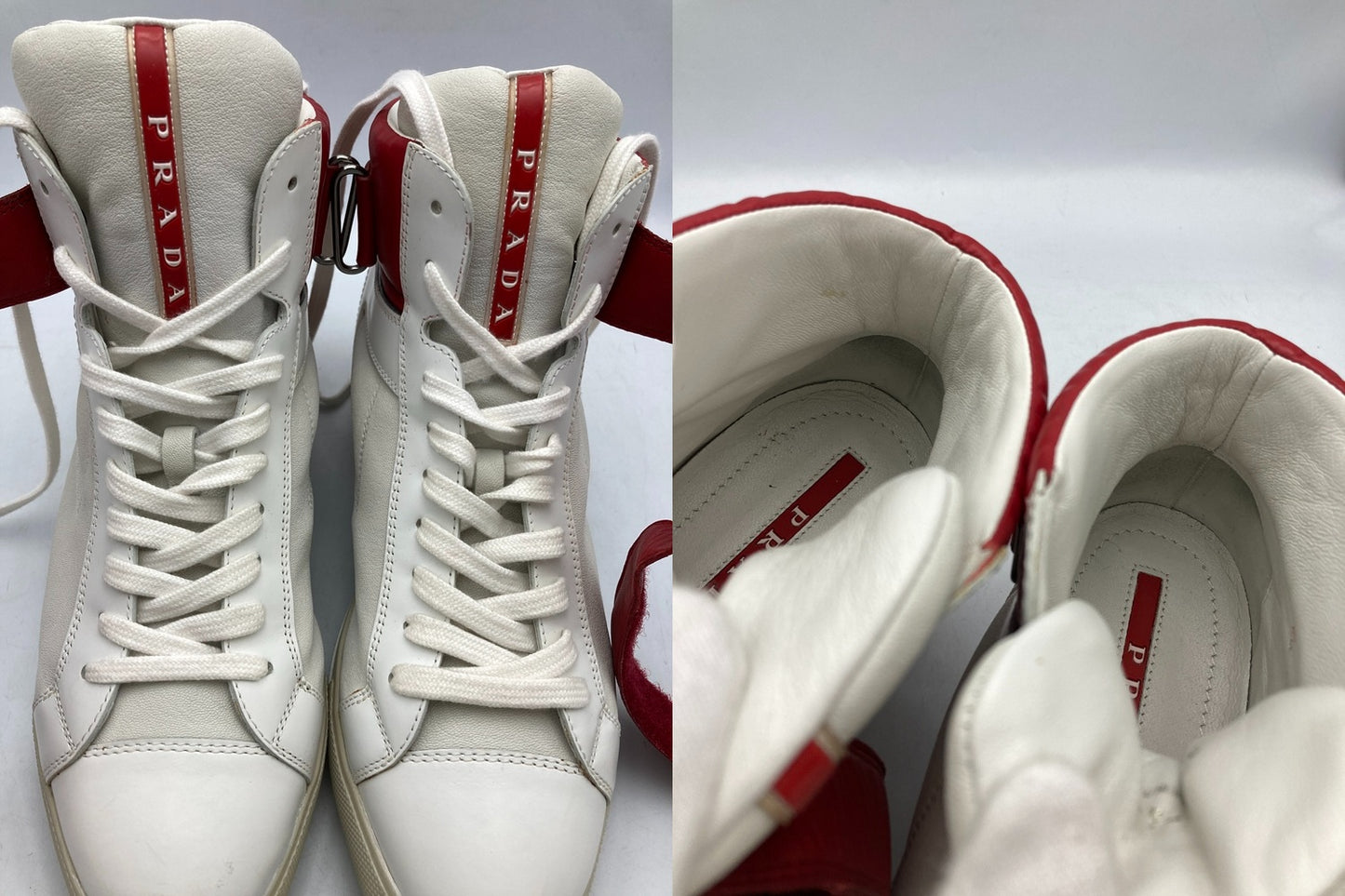 PRADA プラダスポーツ レザー ハイカットスニーカー 3T5743 サイズ37 1/2 レディース 中古 D4