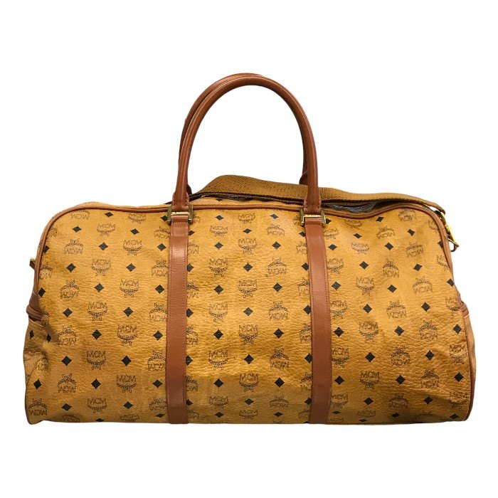 MCM モノグラム ボストンバッグ ユニセックス 旅行鞄 ショルダー付き 大型 ブラウン 中古 T1