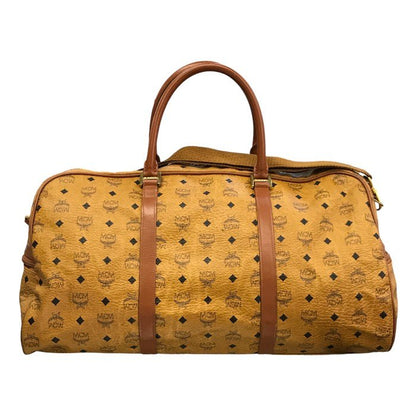 MCM モノグラム ボストンバッグ ユニセックス 旅行鞄 ショルダー付き 大型 ブラウン 中古 T1