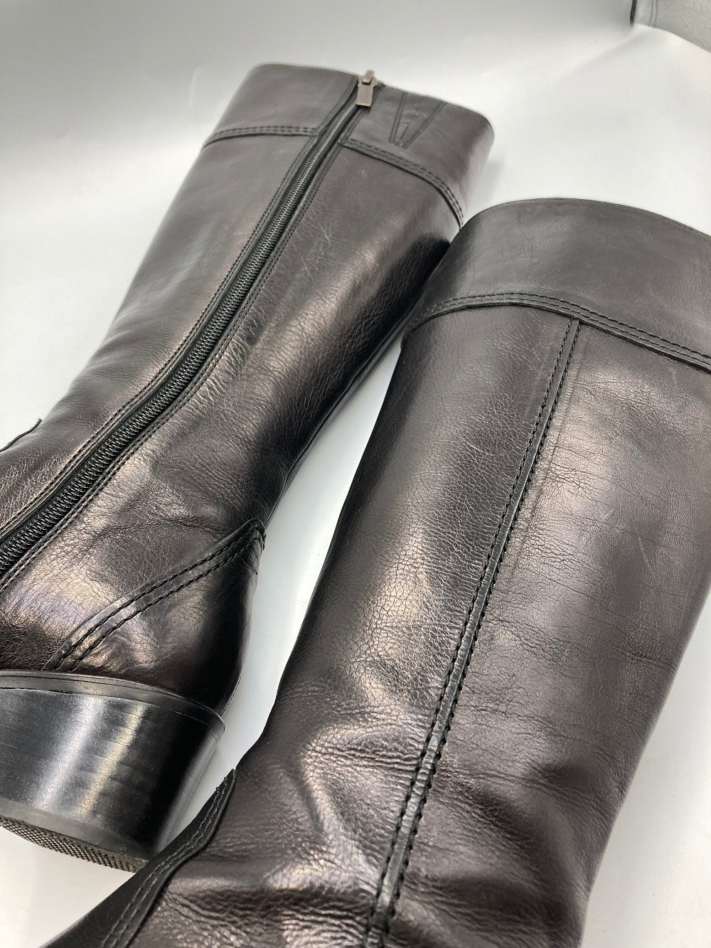 TRU TRUSSARDI STILE トゥルー トラサルディ スティーレ レザー ロングブーツ ブラック 中古 4