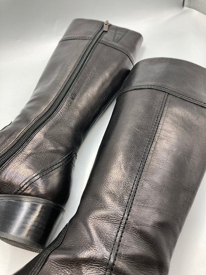 TRU TRUSSARDI STILE トゥルー トラサルディ スティーレ レザー ロングブーツ ブラック 中古 4