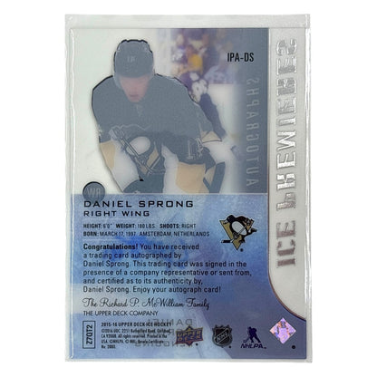 UPPER DECK NHLカード ICE DANIEL SPRONG PENGUINS /499 #IPA-DS 中古 IT1