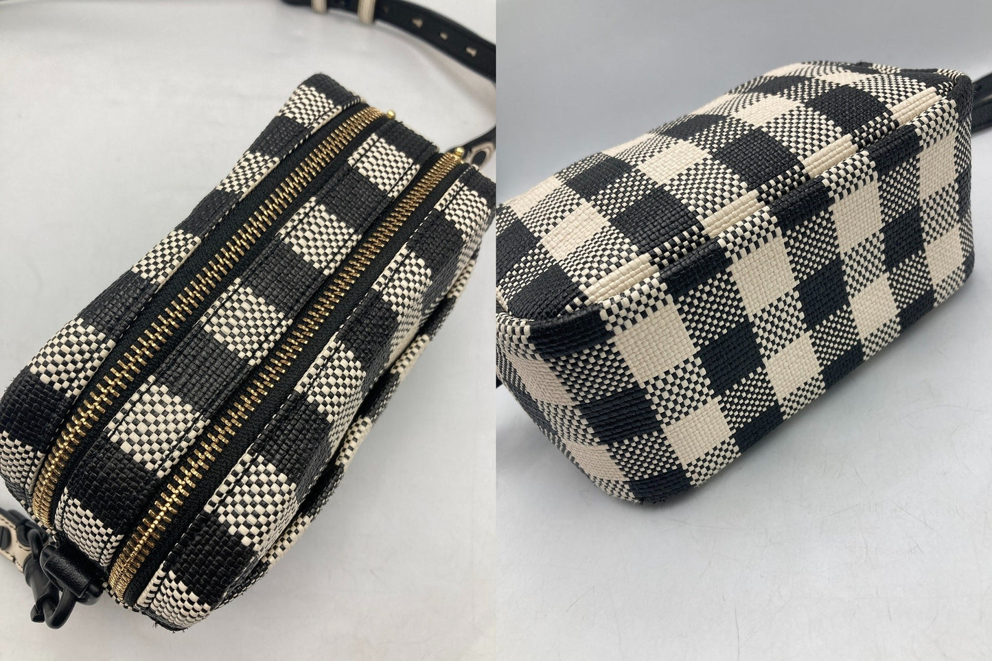 TORY BURCH トリーバーチ ペリー ボンベ ギンガム ミニバッグ 中古 D4