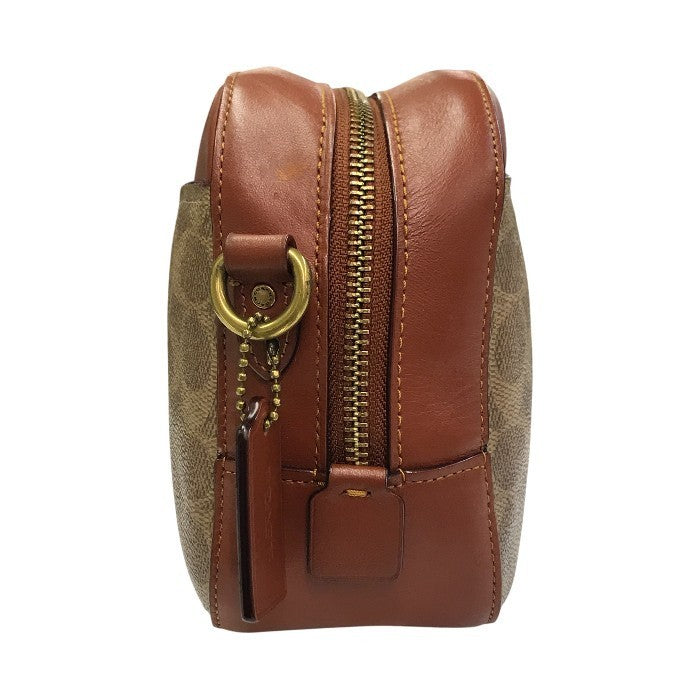 COACH コーチ ショルダーバッグ レディース PVCシグネチャー 斜め掛け チェーン ブラウン 31208 中古 T1