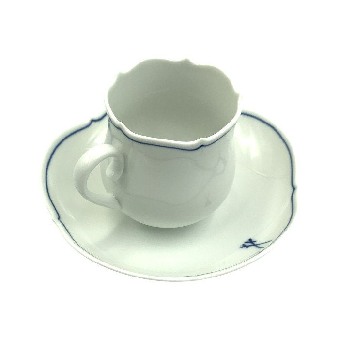 Meissen マイセン ホワイトマイセン コーヒーカップ＆ソーサー 1客 双剣マーク VIP シンプル ワンポイント C/S 825009/23582 中古 T1