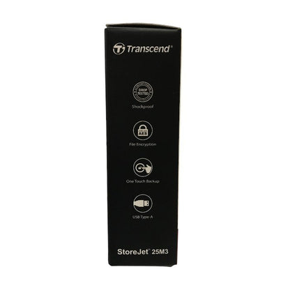 Transcend StoreJet ポータブルHDD 2TB アイロングレー 外付け 耐衝撃 スリムタイプ USB3.1 Gen1 TS2TSJ25M3S 中古 T1