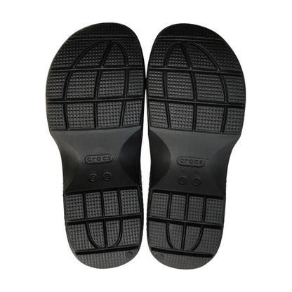 CROCS クロックス ストンプ メリージェーン サンダル レディース 厚底 ベルクロ ストラップ ブラック M6/W8/24cm 中古 T1