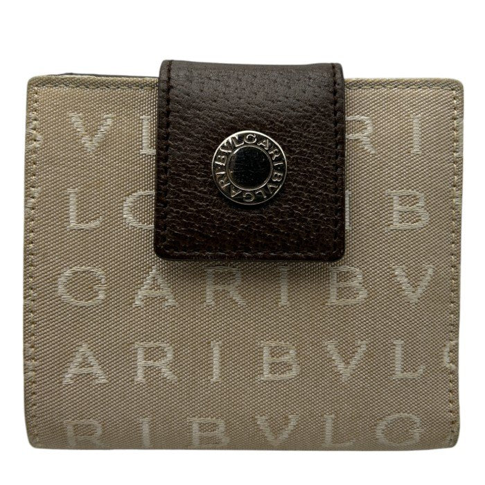 BVLGARI ブルガリ ロゴマニア 2つ折り 財布 小さめ コンパクト ブランド メンズ 中古 W４