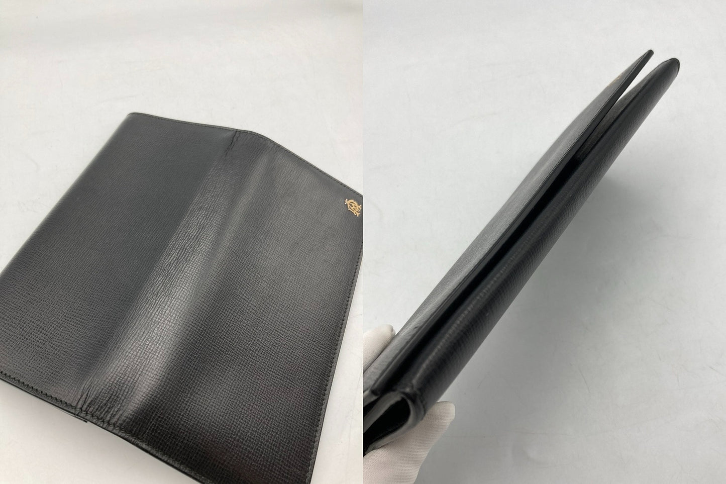 dunhill ダンヒル レザー 2つ折り長財布 ブラック メンズ 中古 D4