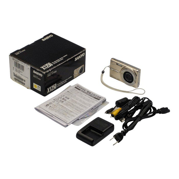 訳あり サンヨー デジタルカメラ シャンパンゴールド SANYO X1250 DSC-X1250-N 中古 a1