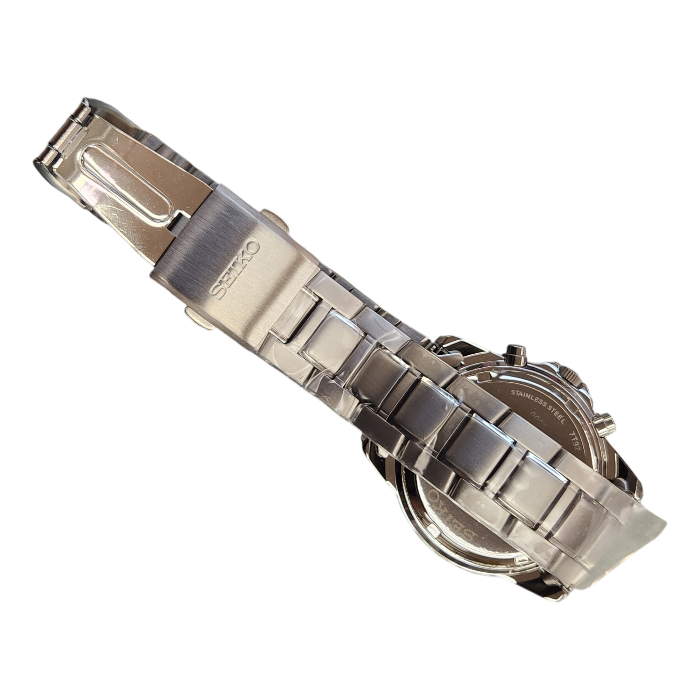 SEIKO セイコー ONE PIECE アニメ 20周年記念モデル 腕時計 メンズ クォーツ アナログ クロノグラフ 5000本限定 シルバー/ブルー 7T92-HBM0 中古 T1