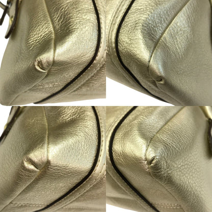 COACH コーチ ミニボストンバッグ レディース レザー ハンドバッグ オプアート メタリックゴールド 45524 中古 T1