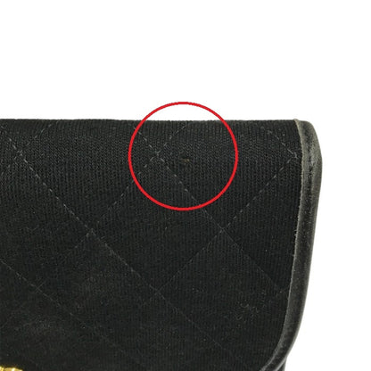 CHANEL シャネル ショルダーバッグ レディース コットンジャージ マトラッセ チェーンショルダー ココマーク ヴィンテージ ブラック 中古 T1