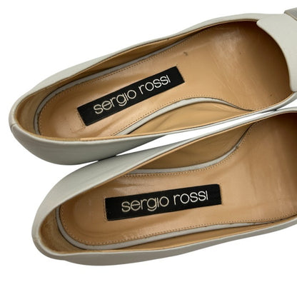 sergio rossi セルジオロッシ sr1 フラットパンプス 37 1/2 (約24.5cm) 靴 シューズ レディース レザー  中古 Ｗ４