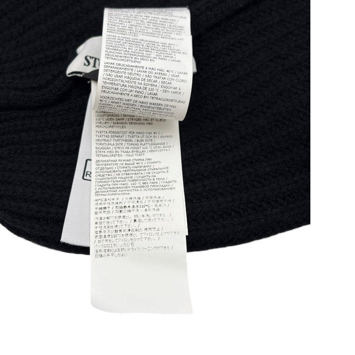 STONE ISLAND ストーンアイランド ニット帽 ブラック V0029 帽子 メンズ ウール 秋 冬 中古 W1