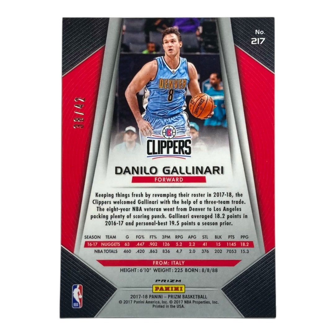 PANINI NBAカード PRIZM DANILO GALLINARI CLIPPERS /42 #217 中古 IT2