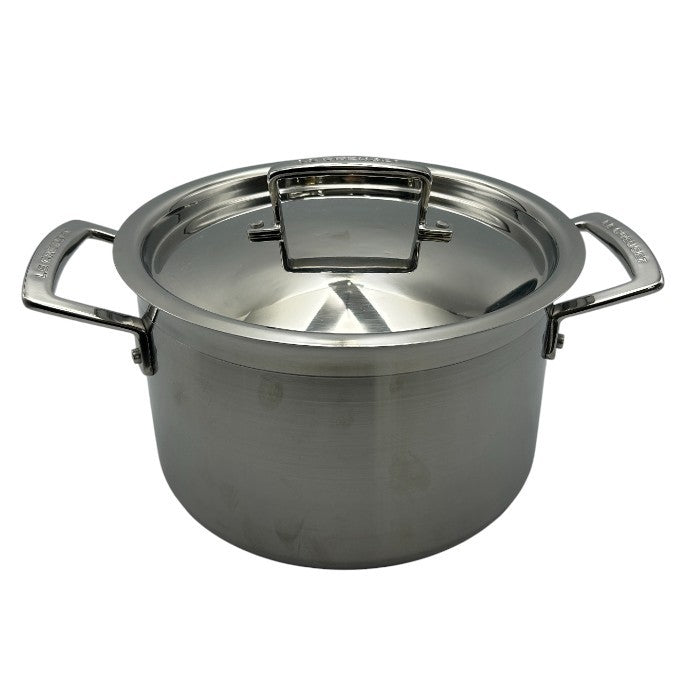 LE CREUSET ル・クルーゼ 4.0L 20cm 両手 鍋 ステンレス 調理器具 料理 IH 直火 キッチンツール 中古 W４