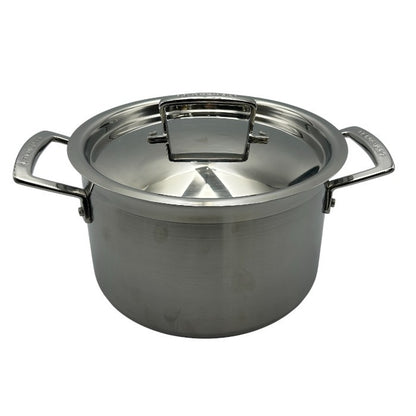 LE CREUSET ル・クルーゼ 4.0L 20cm 両手 鍋 ステンレス 調理器具 料理 IH 直火 キッチンツール 中古 W４