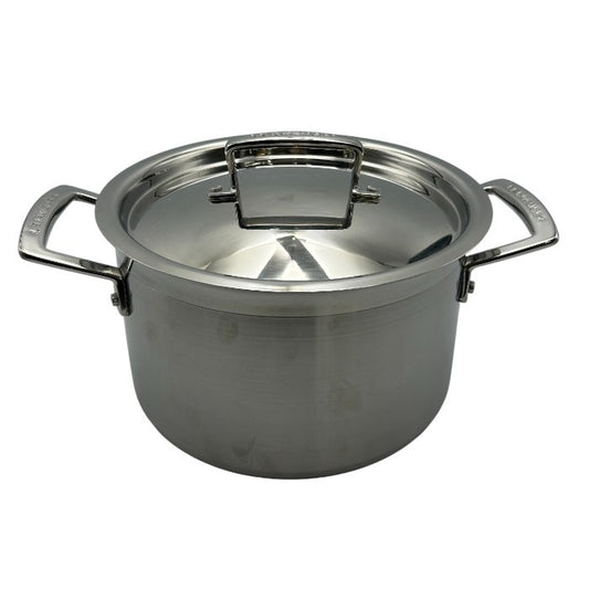 LE CREUSET ル・クルーゼ 4.0L 20cm 両手 鍋 ステンレス 調理器具 料理 IH 直火 キッチンツール 中古 W４