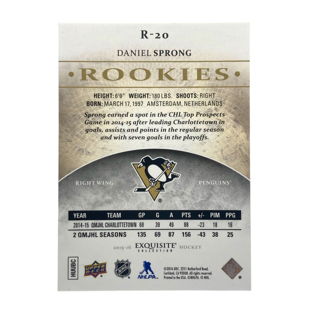 UPPER DECK NHLカード EXQUISITE COLLECTION DANIEL SPRONG PENGUINS 14/41 #R-20 中古 IT2