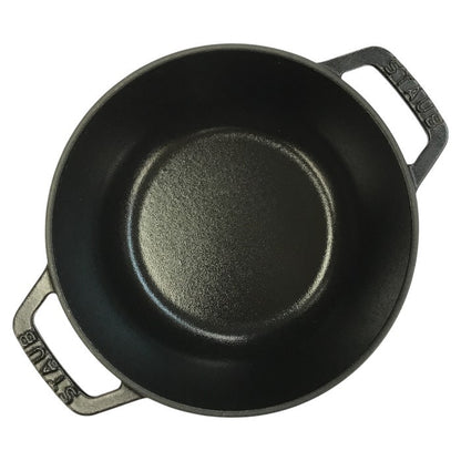 staub ストウブ ワナベ 両手 ホーロー 鍋 ブラック S 16cm IH対応 オーブン可 ほうろう Wa-NABE 40501-000 中古 T1