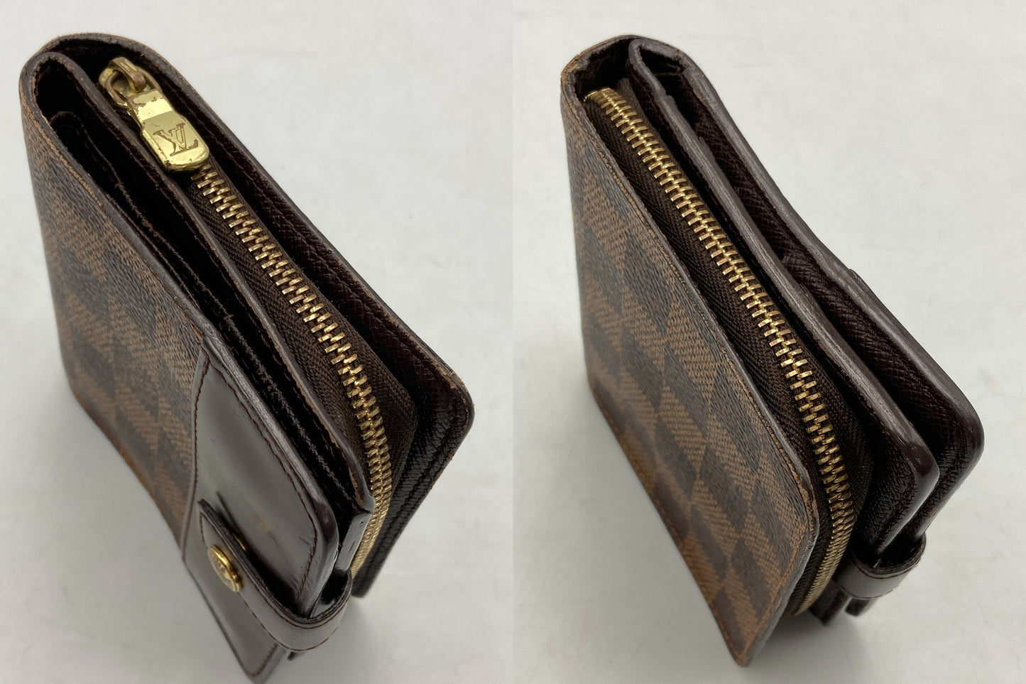 LOUIS VUITTON ルイヴィトン ダミエ エベヌ コンパクトジップ 2つ折り財布  N61668 中古 D4