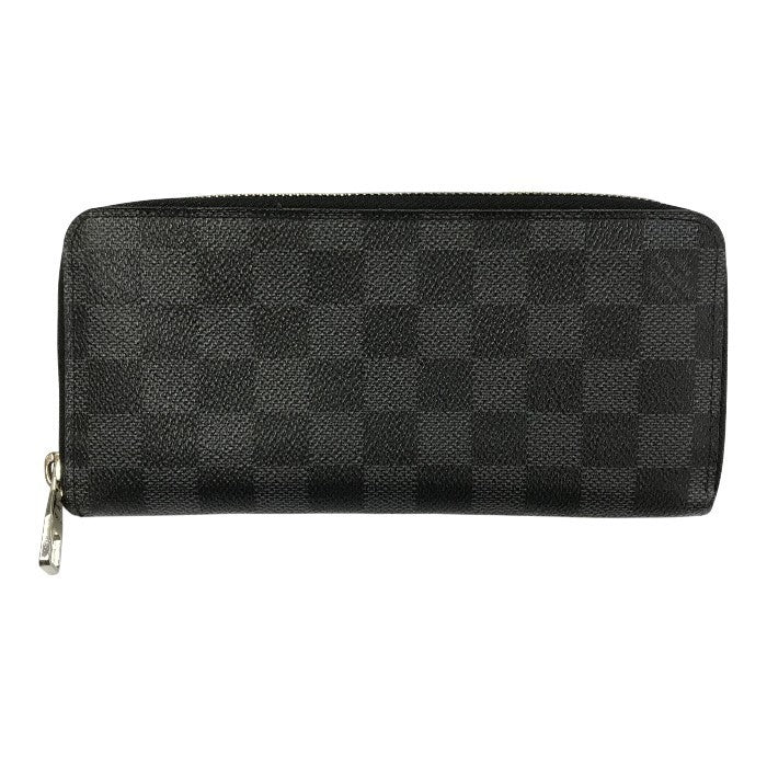 LOUIS VUITTON ルイヴィトン ダミエ グラフィット ジッピーウォレット・ヴェルティカル 長財布 メンズ ラウンドファスナー ジップ グレー N63095 中古 T1