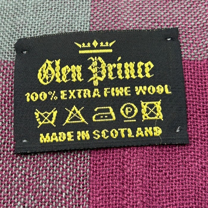 Glen Prince グレンプリンス ウール 100％ マフラー チェック ストライプ メンズ レディース 冬 ユニセックス 中古 W４