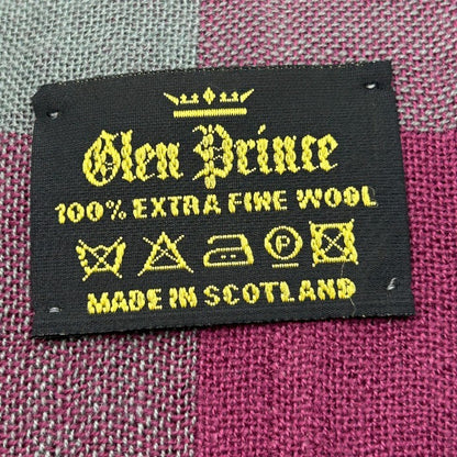 Glen Prince グレンプリンス ウール 100％ マフラー チェック ストライプ メンズ レディース 冬 ユニセックス 中古 W４