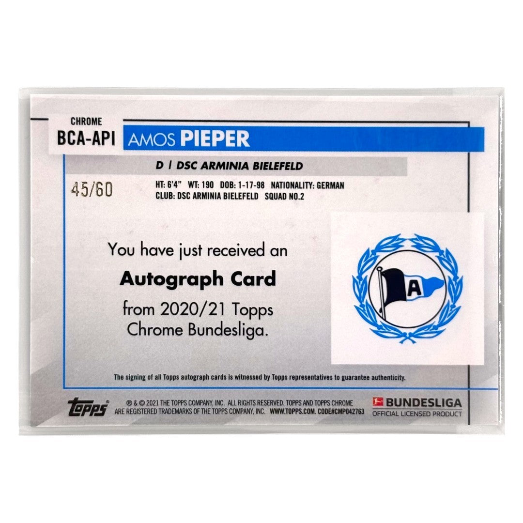 TOPPS サッカーカード CHROME AMOS PIEPER ARMINIA BIELEFELD /60 #BCA-API 中古 IT1