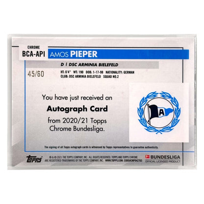 TOPPS サッカーカード CHROME AMOS PIEPER ARMINIA BIELEFELD /60 #BCA-API 中古 IT1