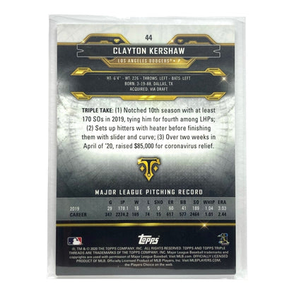 TOPPS MLBカード TRIPLE THREADS CLAYTON KERSHAW DODGERS 185/199 #44 中古 IT2