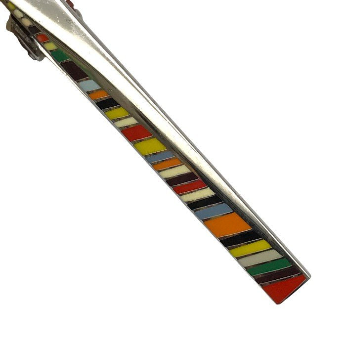 Paul Smith ポールスミス ネクタイピン メンズ マルチカラー ストライプ シルバー クリップ ビジネス 中古 T1