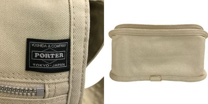 PORTER GIRL ポーター ガール NAKED ネイキッド ショルダーバッグ M ベージュ 鞄 キャンバス レディース 中古 WK1