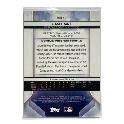 TOPPS MLBカード BOWMAN STERLING CASEY MIZE TIGERS 42/99 #BPR-41 中古 IT2