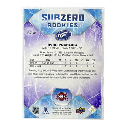 UPPER DECK NHLカード ICE RYAN POEHLING CANADIENS 948/999 #SZ-41 中古 IT1