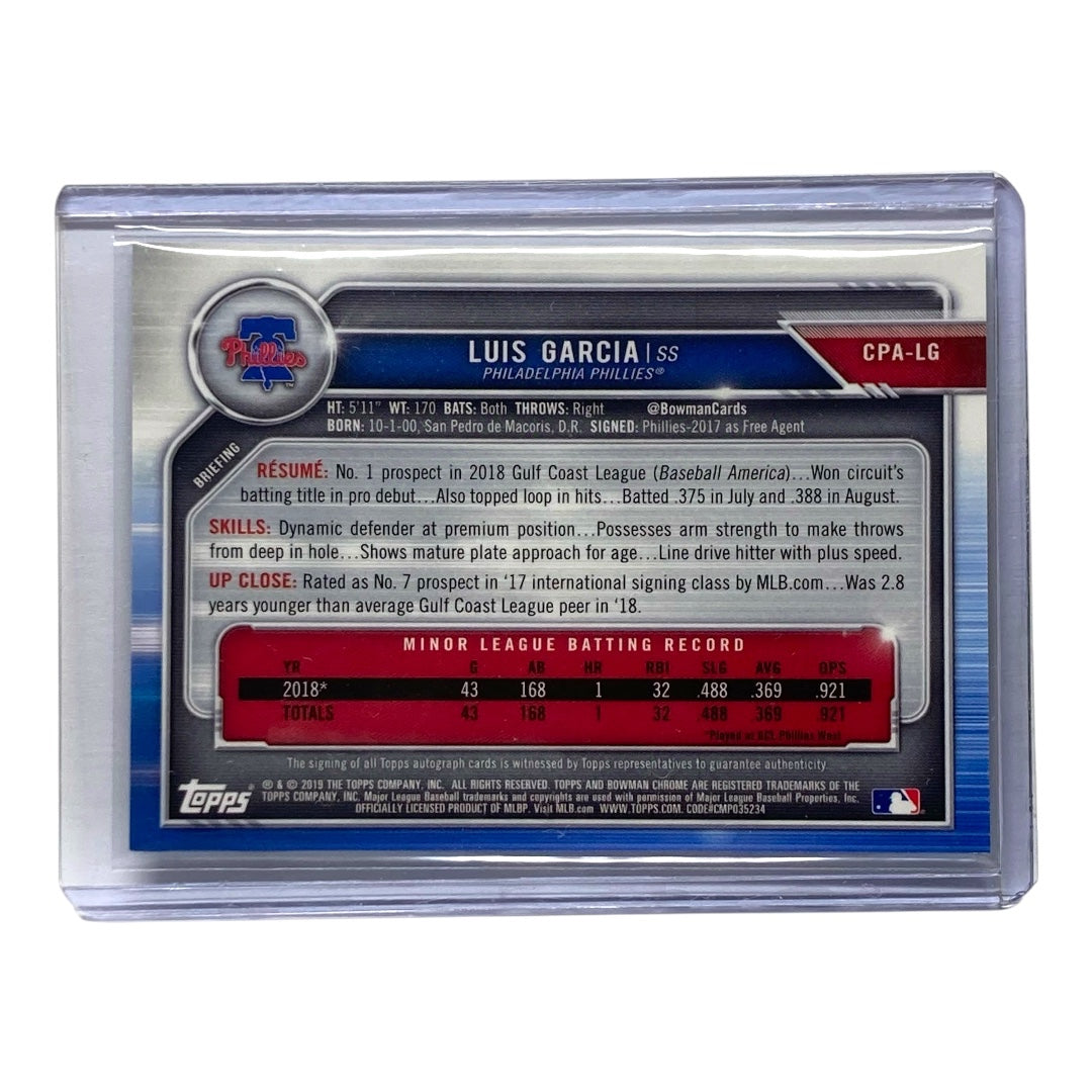 TOPPS MLBカード BOWMAN CHROME LUIS GARCIA PHILLIES 016/150 #CPA-LG 中古 IT2